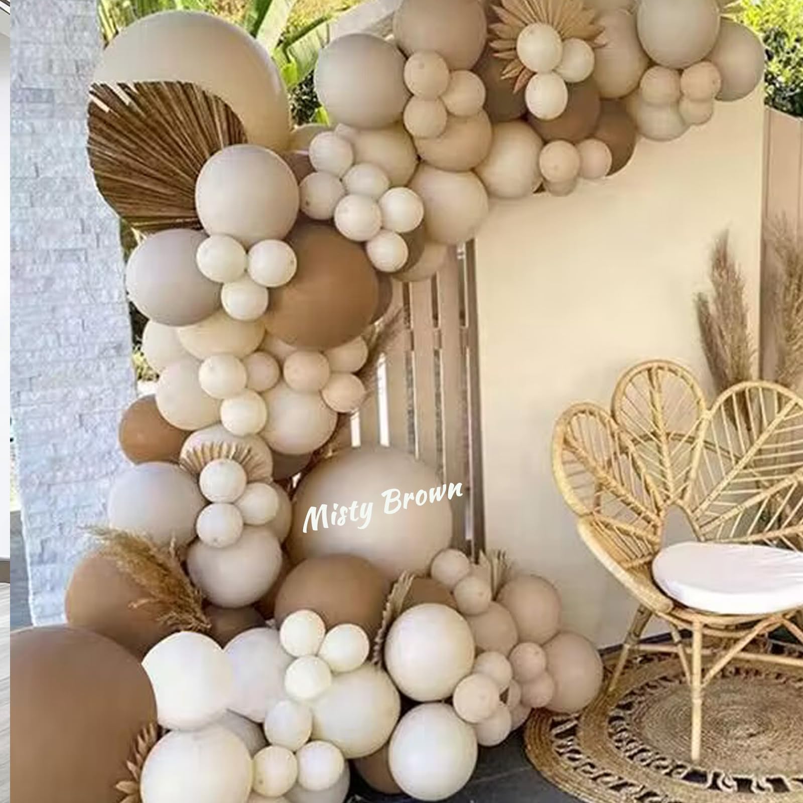 Pale Brown Balloons, Scmdoti Misty Brown Balloons Different Sizes 18
