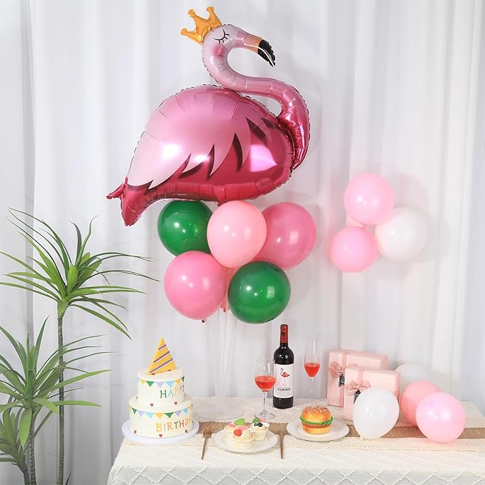 Tropical Flamingo Party Balloons Stand Kit 2 Sets With 2 Flamingo