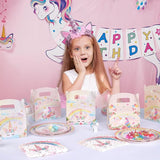 WERNNSAI 12 Pcs Unicorn Party Favor Boxes- Rainbow Unicorn Goodies