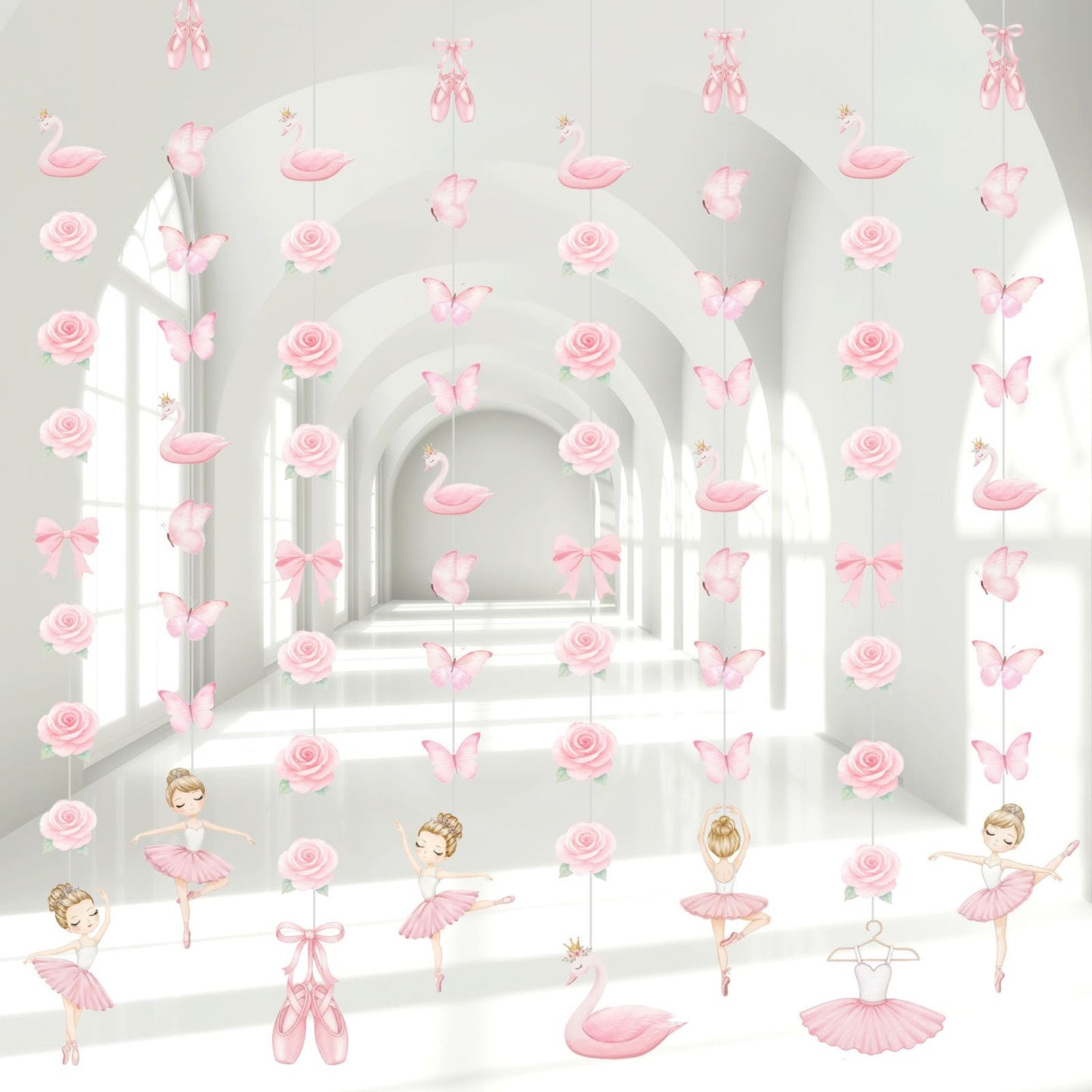 Daifunli 8 Pcs Ballerina Party Decorations Ballet Dancer Birthday