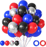 Black Red and Blue Balloons, 50PCS Red and Blue Party Balloons,