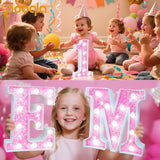 Pooqla LED Marquee Letter Lights, Light Up Pink Letters Glitter #18