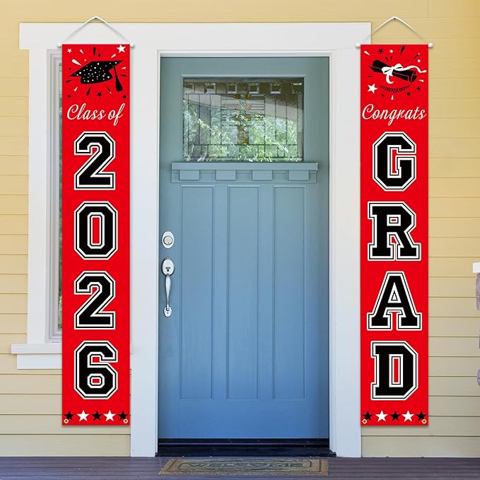 DAZONGE Graduation Decorations 2026, Red and Black Class of 2026