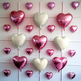 Pink White Heart Balloons, 19PCS Nude White and Pink Heart Shape