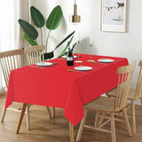 QIKSION Red Plastic Table Cloth Disposable 12 Pack, 54 x 108 Inch