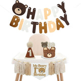 Bear 1st Theme First High Chair Banner For 1st Birthday Party