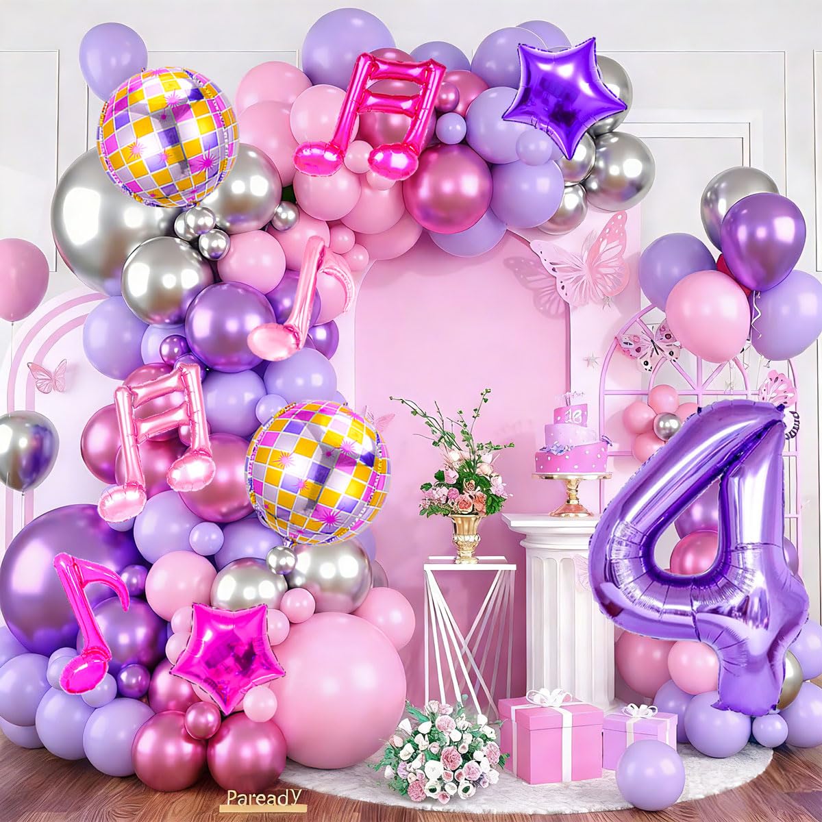9Pcs Kpop Birthday Decorations - Kpop Music Balloons Hot Pink Mus 4
