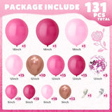 Pink Balloons Arch Kit Garland 131PCS as Pink Decor, Aivatoba