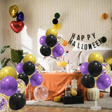 Halloween Decorations Balloon Stand with Purple Black and Gold