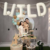 Beige WILD Balloons for Wild One Party Decorations, 40 Inch Cream