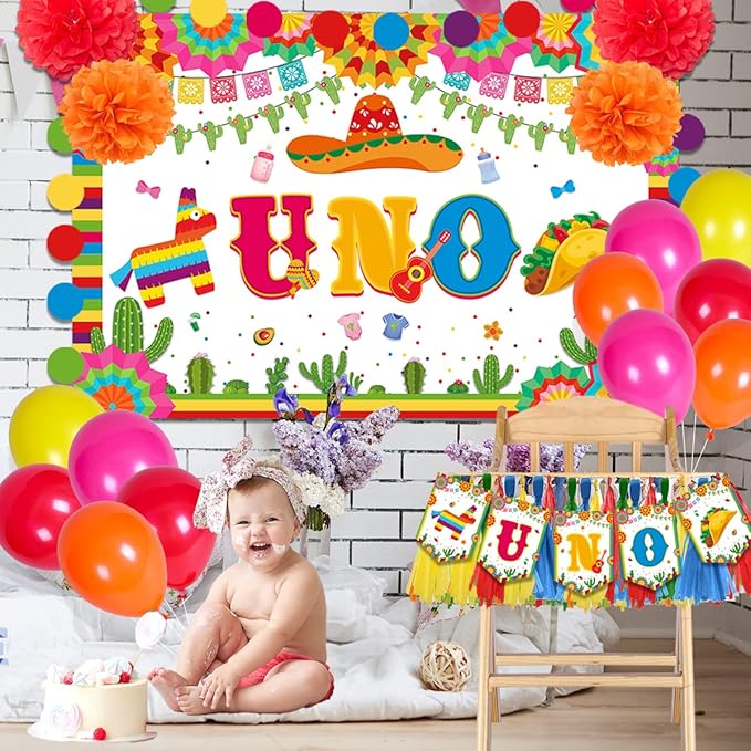 UNO Party Decorations Mexican Fiesta 1st Birthday Party Decorations