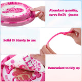 durony 96 Pieces Let's Go Girls Party Tableware Serve 24 Guests