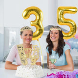 35th Birthday Decorations for Women Gold with 35th Birthday Sash and