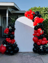 Red and Black Balloons - 12 Inch Red Black Latex Balloons Glitter