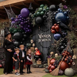 Halloween Balloon Arch Double Stuffed Dark Green Navy Blue Burgundy