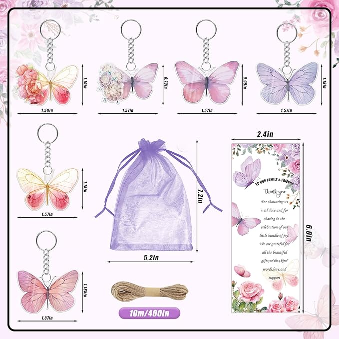 145 Pieces Baby Shower Favors for Guest Butterfly Ballpoint Pens and