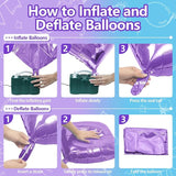 NISOCY 25PCS Light Purple and Blue Square Foil Balloons Wall Backdrop