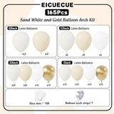 Sand White Gold Balloon Arch Kit - 165Pcs Different Size Beige Nude