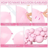Amandir 153pcs Pink Balloons Arch Garland Kit, Different Sizes 18 12