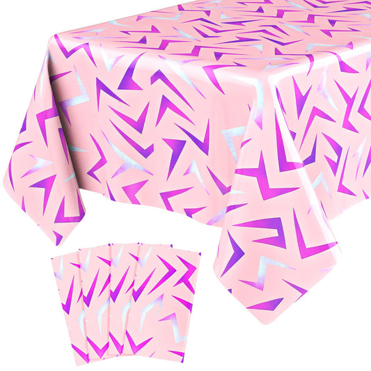 Gilprop 4 Pcs Kpop Pink Lightning Crack Birthday Party Tablecloth