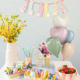 Pastel Colorful Heart Foil Balloons, 10PCS Assorted Rainbow Helium