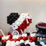 Red and Black Balloons 100Pack 12 inch Matte Black Red and White
