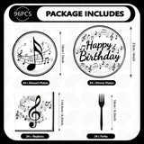 96 Pcs Music Birthday Party Supplies Music Notes Plates Napkins