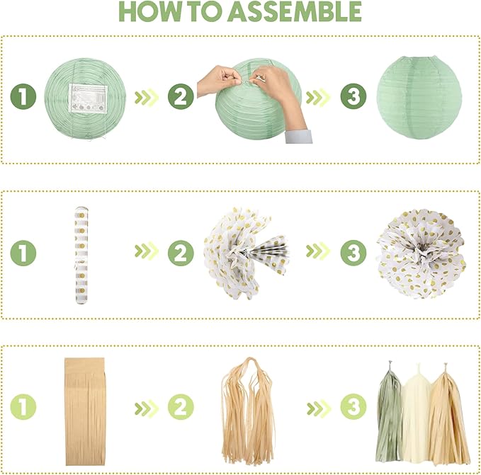 Amandir Baby Shower Decorations Sage Green Balloons Welcome Baby