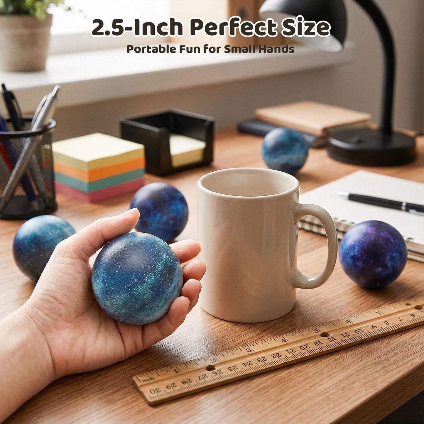 20 PCS Galaxy Stress Balls Bulk, 2.5 Inch Foam Squeeze Balls