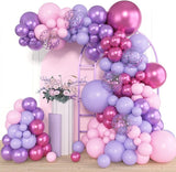 Amandir 153pcs Pink Purple Balloon Garland Arch Kit, Different Sizes