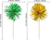 Gyufise 30Pcs Foil Firework Cupcake Toppers Sparkle Tinsel Cake #11