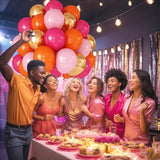 Hot Pink and Orange Gold Balloons 12inch 60pcs Light Pink Metallic