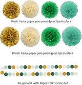Sage-Green Beige-Gold Baby Bridal-Shower Decorations - 30pcs Rustic