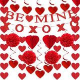 Valentines Day Decorations Red Heart Garland Galentines Decor 24pcs