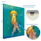 JZLDZS Large Coastal Wall Art Jellyfish Canvas Painting Print