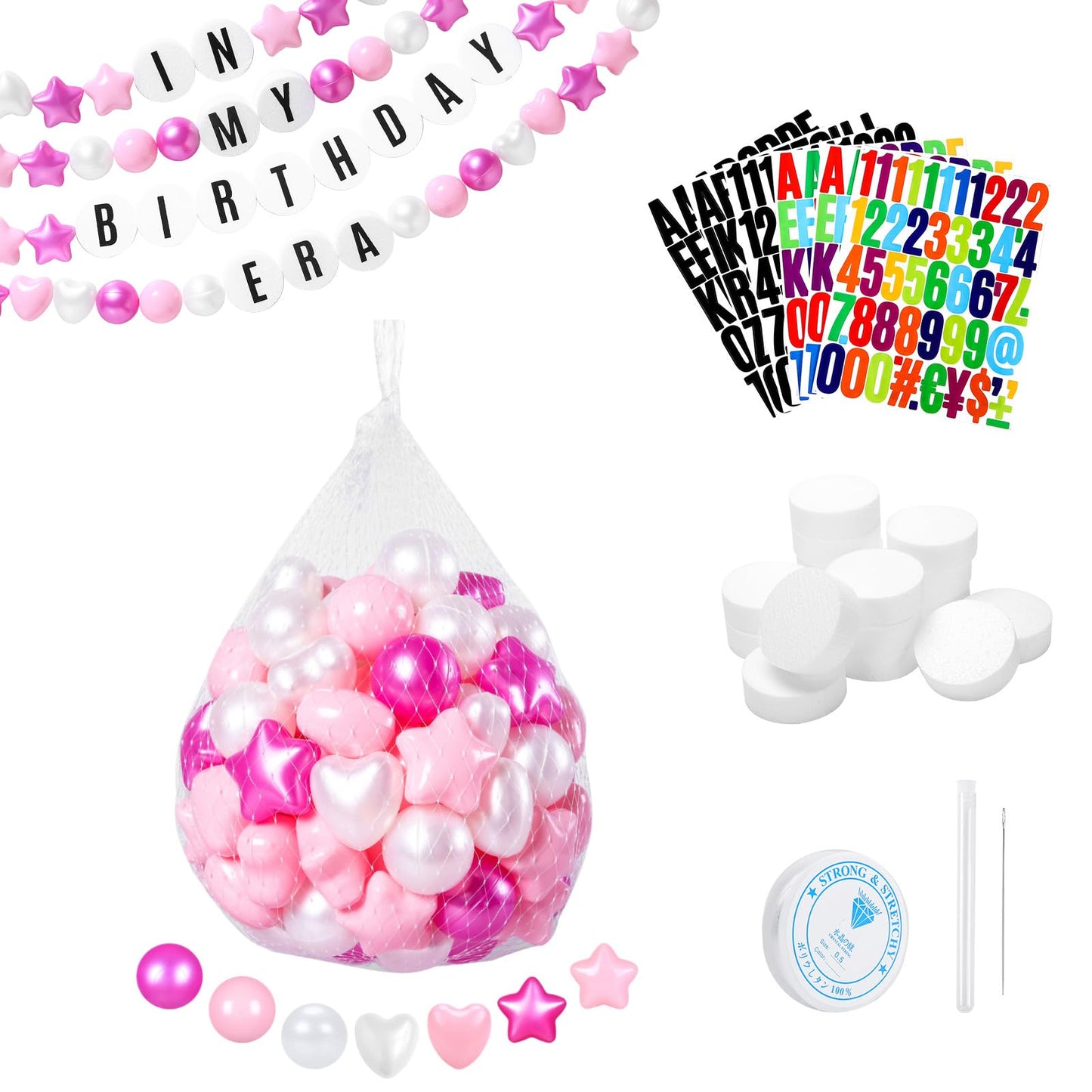 DIY Giant Friendship Bracelet Birthday Garland Kit with Letters Ball