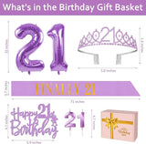 21st Birthday Decorations for Her Purple with 21st Birthday Sash and