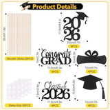 Graduation Decorations 2026, 20 PCS Sparkling Black Double-Sided