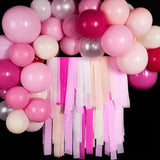 PartyWoo Pink Crepe Paper Streamers 4 Rolls 328 ft Pack of Dark Light