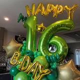 40 Inch Green Foil Balloon Number 8, Giant Self Inflating Number