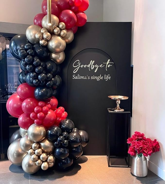 Red Black and Gold Balloons 60Pcs 12 Inch Red and Black Gold Party