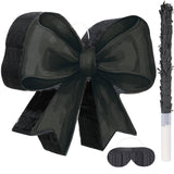 Threan Bow Piñata Bow Party Piñata with Bat Stick Blindfold Mask