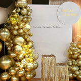 MEBAY Gold Balloons 12 inch 100 pcs Chrome Metallic Latex Birthday
