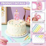 MTLEE Number 5 Birthday Candle with 12 Pcs Spiral Candles for Girls