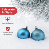 Prextex 36 Piece Christmas Ornaments Set - Acid Blue Christmas Tree