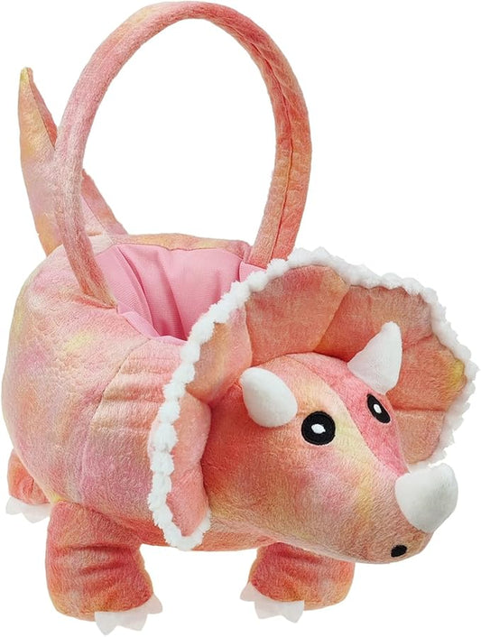 3D Triceratops Plush Basket Easter Egg Hunting Basket