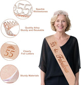 55th Birthday Decorations for Women 49pcs Black Rose Gold Black
