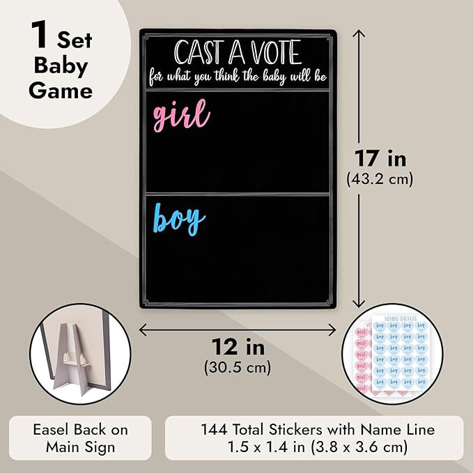 Boy or Girl Voting Board Interactive Gender Guessing Board Classic