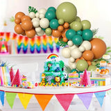 Sage Green Brown Balloon Garland Kit 105PCS Jungle Safari with Sand