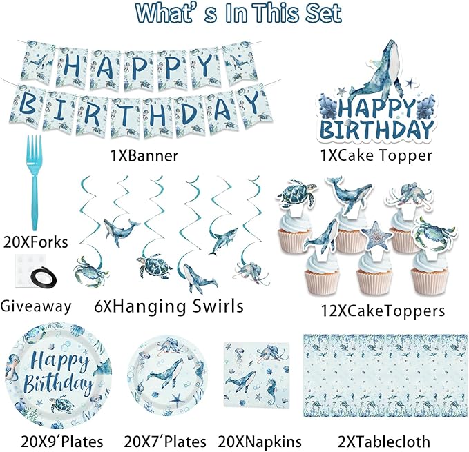 Under the Sea Party Decorations Ocean Themed Party Decorations with